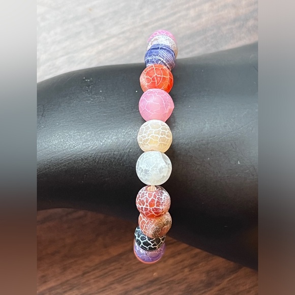 Bracelet - stretch - dyed agate - 2 of 2 - Picture 1 of 5